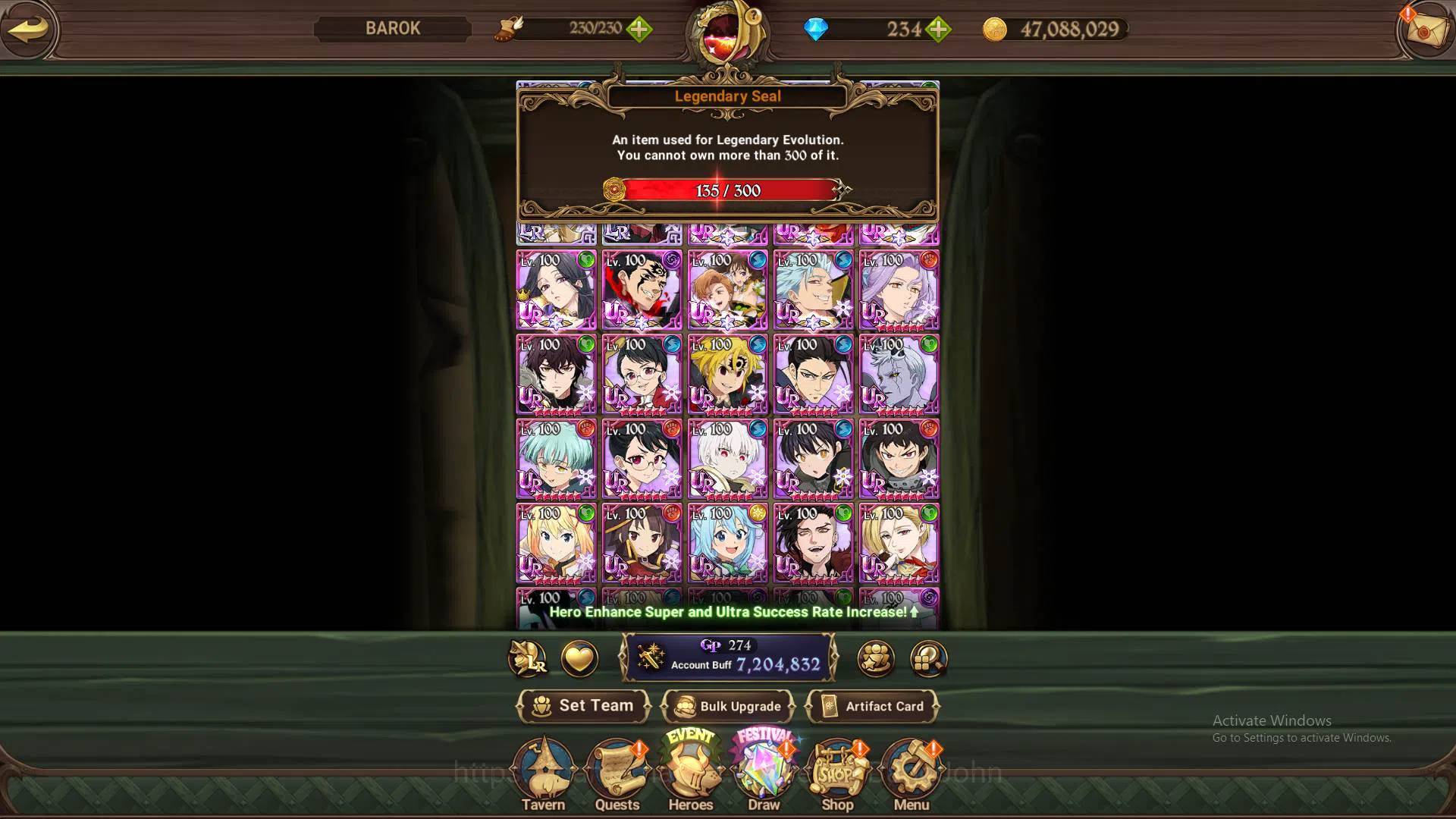 The Seven Deadly Sins: Grand Cross Accounts Others ASIA|LS135-DM234|7LR CUsack5/6,Merlin5/6,Brunhild4/6|Full 15