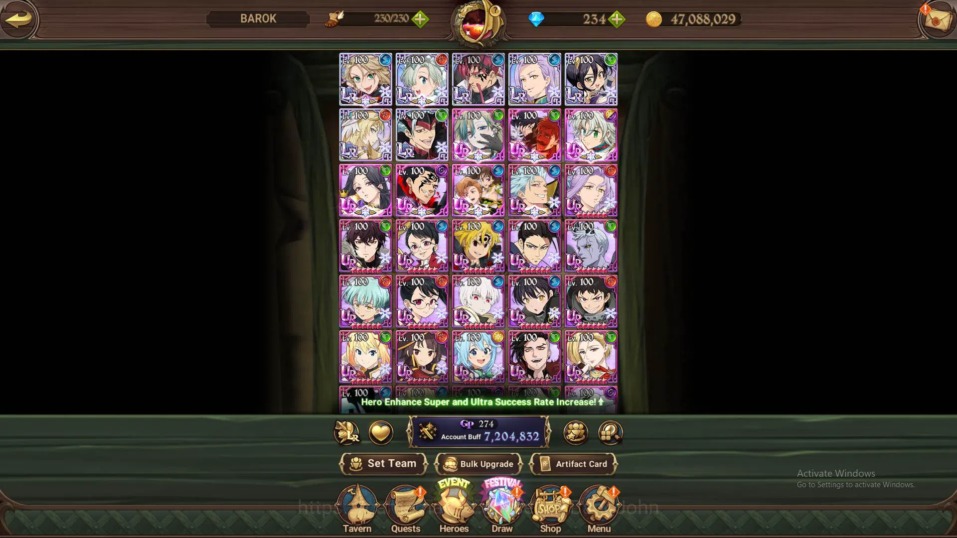 The Seven Deadly Sins: Grand Cross Accounts Others ASIA|LS135-DM234|7LR CUsack5/6,Merlin5/6,Brunhild4/6|Full 16