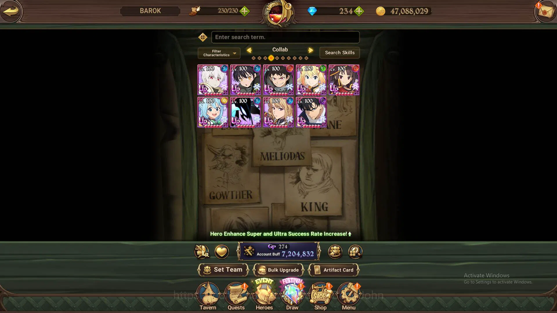 The Seven Deadly Sins: Grand Cross Accounts Others ASIA|LS135-DM234|7LR CUsack5/6,Merlin5/6,Brunhild4/6|Full 17