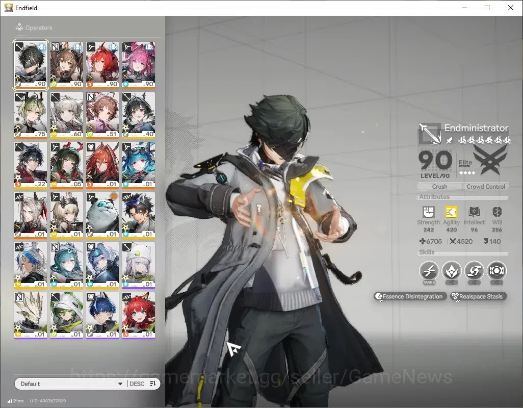 Arknights: Endfield Accounts ASIA|Lv 56|9 SSR (4 Limited) + 11 (6* Weapon)+3 Weapon 1