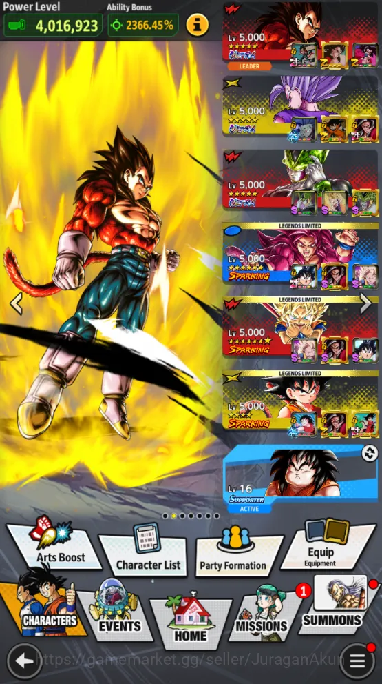 Dragon Ball Legends Accounts Mid-Tier 127M Total Power|LV 165|6 UL+ 33 LL| Beast Gohan, SS4 Vegeta, SS Goku, Cell, Shenron 2