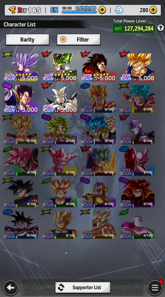 Dragon Ball Legends Accounts Mid-Tier 127M Total Power|LV 165|6 UL+ 33 LL| Beast Gohan, SS4 Vegeta, SS Goku, Cell, Shenron 5