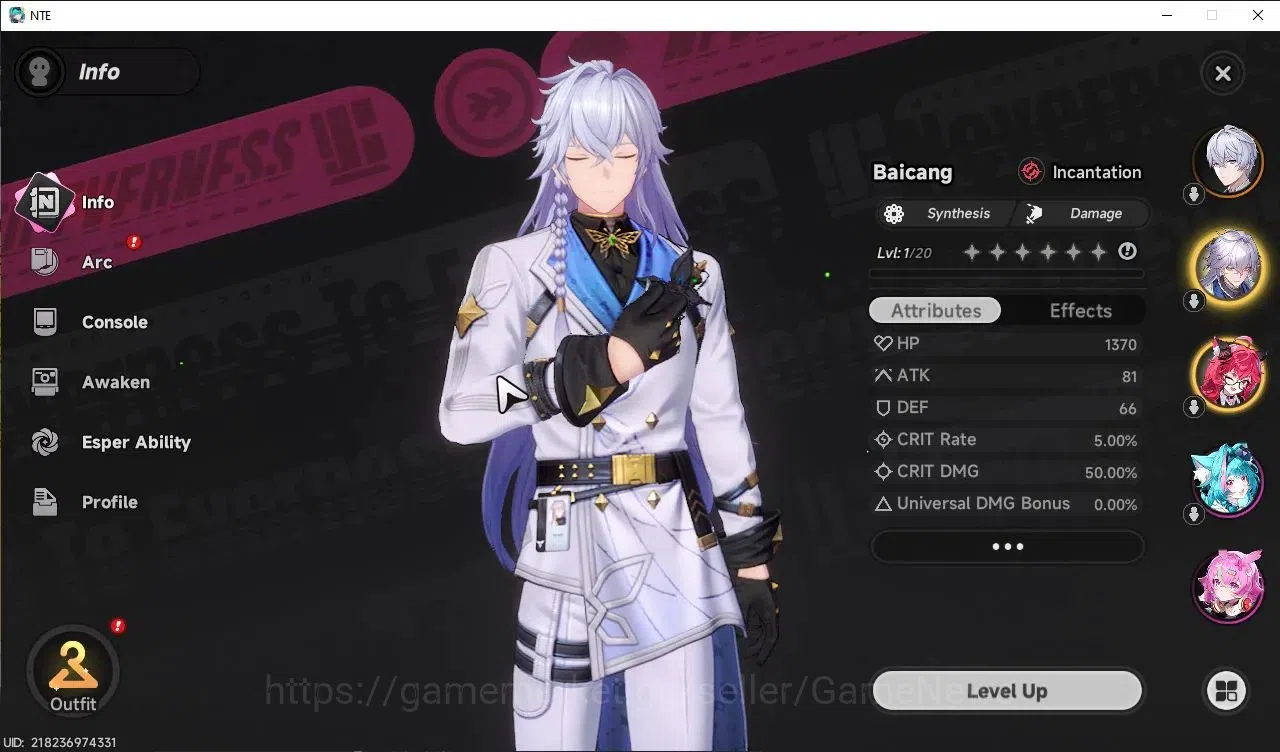 Neverness to Everness Accounts GLOBAL EU|HL 3| 2 SSR [Nanally,Baicang] +S-Class C image 2