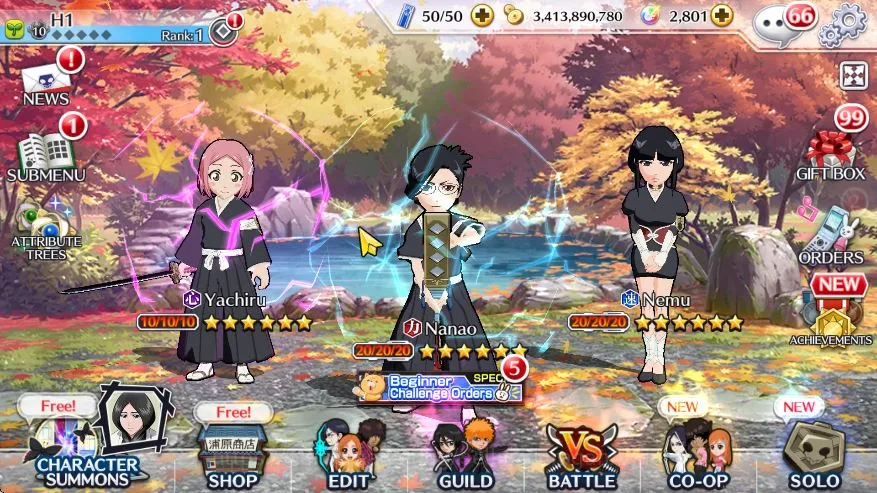Bleach: Brave Souls Accounts Mid-Tier [GLOBAL]BP 1,1M|Fresh Story|14 MT[Spirit