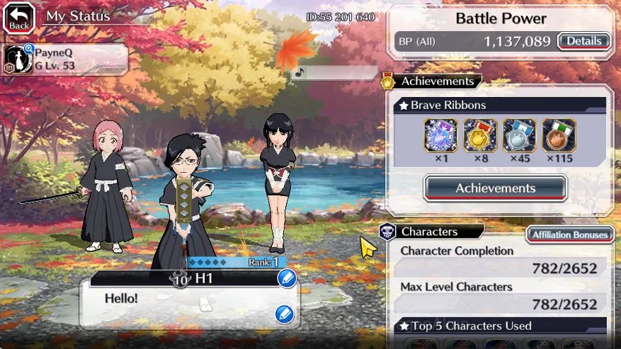 Bleach: Brave Souls Accounts Mid-Tier [GLOBAL]BP 1,1M|Fresh Story|14 MT[Spirit 2