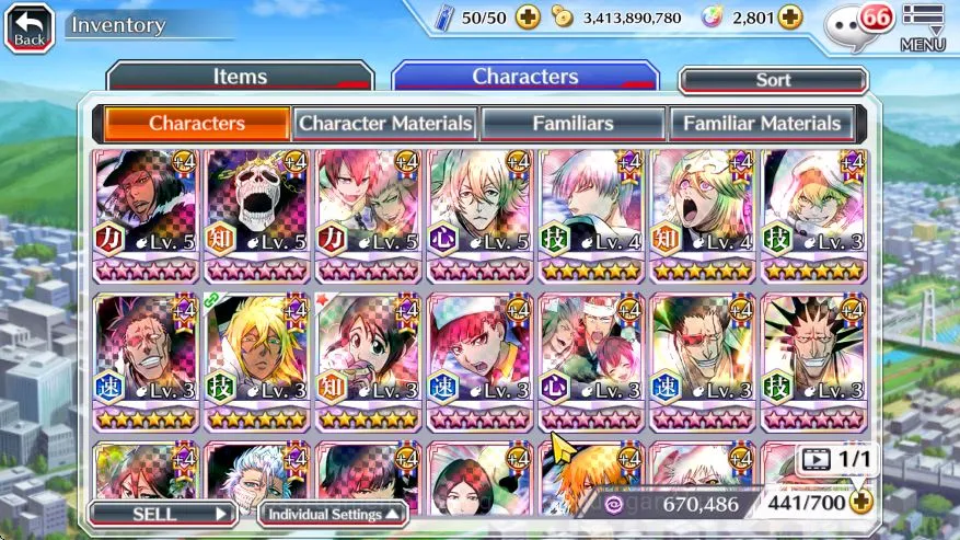 Bleach: Brave Souls Accounts Mid-Tier [GLOBAL]BP 1,1M|Fresh Story|14 MT[Spirit 4