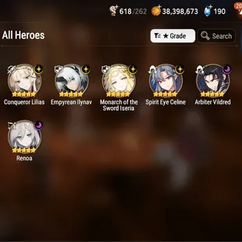Epic Seven Accounts High-End Global Unverif|Rank 49|6 ML(Conq Lilas,Emp Ilynav,MOTS Iseria,SE Celine,Etc)|PoH-On|95K