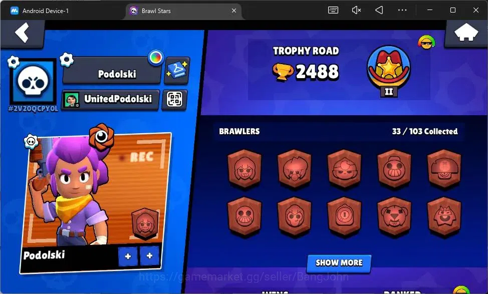 Brawl Stars Accounts Global |2488 Trophy|33 Brawler|2 Max Hypercharge(B image 2