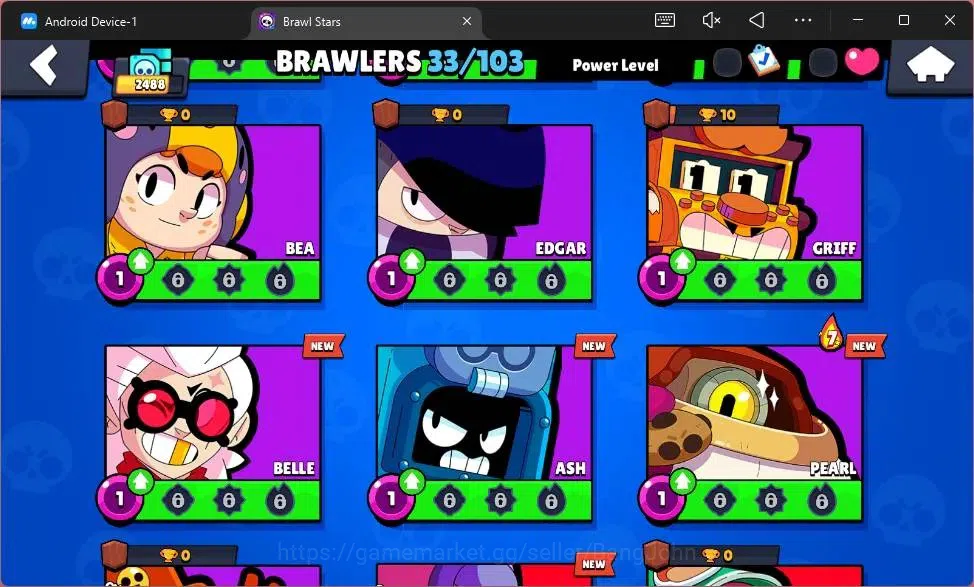 Brawl Stars Accounts Global |2488 Trophy|33 Brawler|2 Max Hypercharge(B image 9