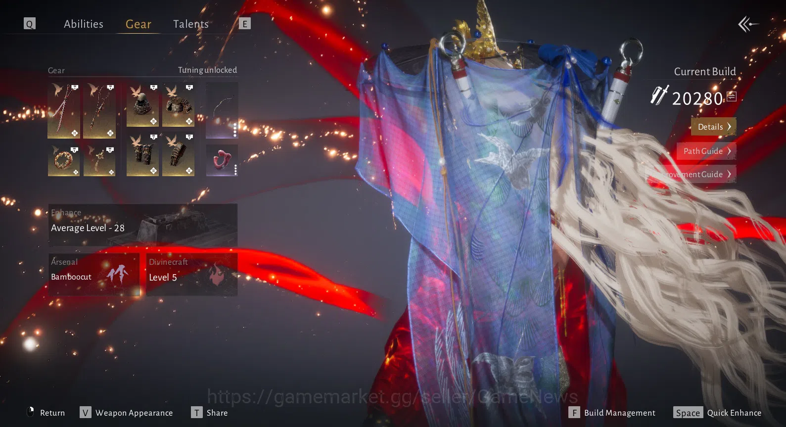 Where Winds Meet Accounts GLOBAL|Lv 79|GS 20k|Muscial Grace Sets+Magpie Farewell,etc|Maple Sorrow|Fleethoof Mouth|Oddity 11