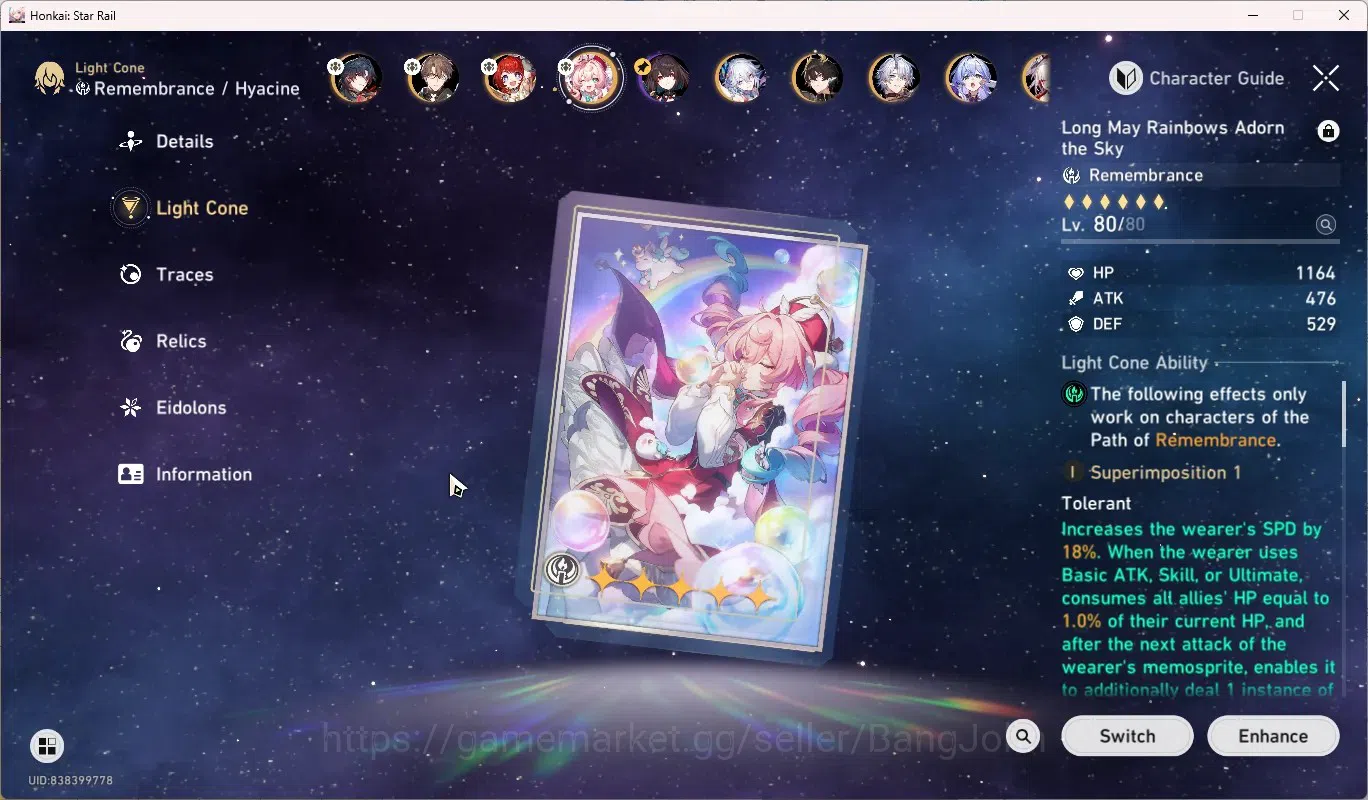 Honkai Star Rail Accounts ASIA|TL 70|25 Limited,Casto Premium Tim|[Hyacine,A image 4