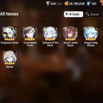Epic Seven Accounts High-End Global Unverif|Mor 34|6 ML(Empyrean Ilynav,Dragon Sharun,Renoa,Etc)+Full