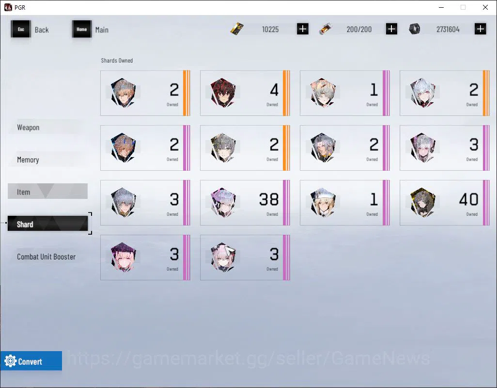 Punishing: Gray Raven Accounts Starter ASIA|Starter 10.5k BC+3.7k GC+8.7k Bluecards, Camu Crocotta S, Feral S, Lucia CW S 10