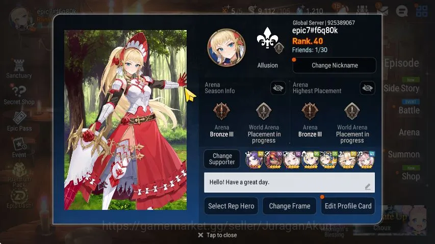 Epic Seven Accounts Mid-Tier Global Unverif|ML7