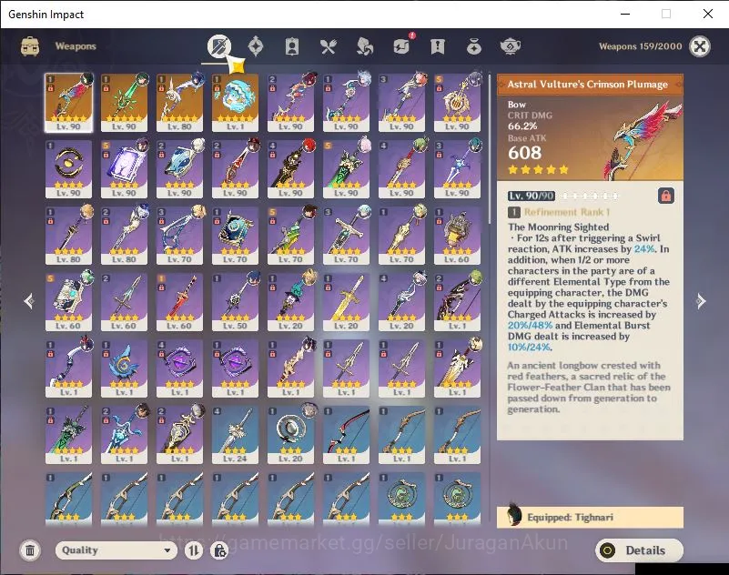 Genshin Impact Accounts Mid Game ASIA|AR 57|6 Limited+4 [5 Star Weapon]|(Chasca,Xiao)+Sign [Lauma C1,Furina,Hu 2