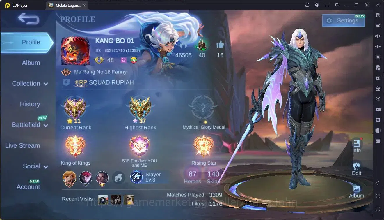 Mobile Legends: Bang Bang Accounts GLOBAL Hero 87 Skin 140|Meowkin Hunter Lesley,Juli image 10