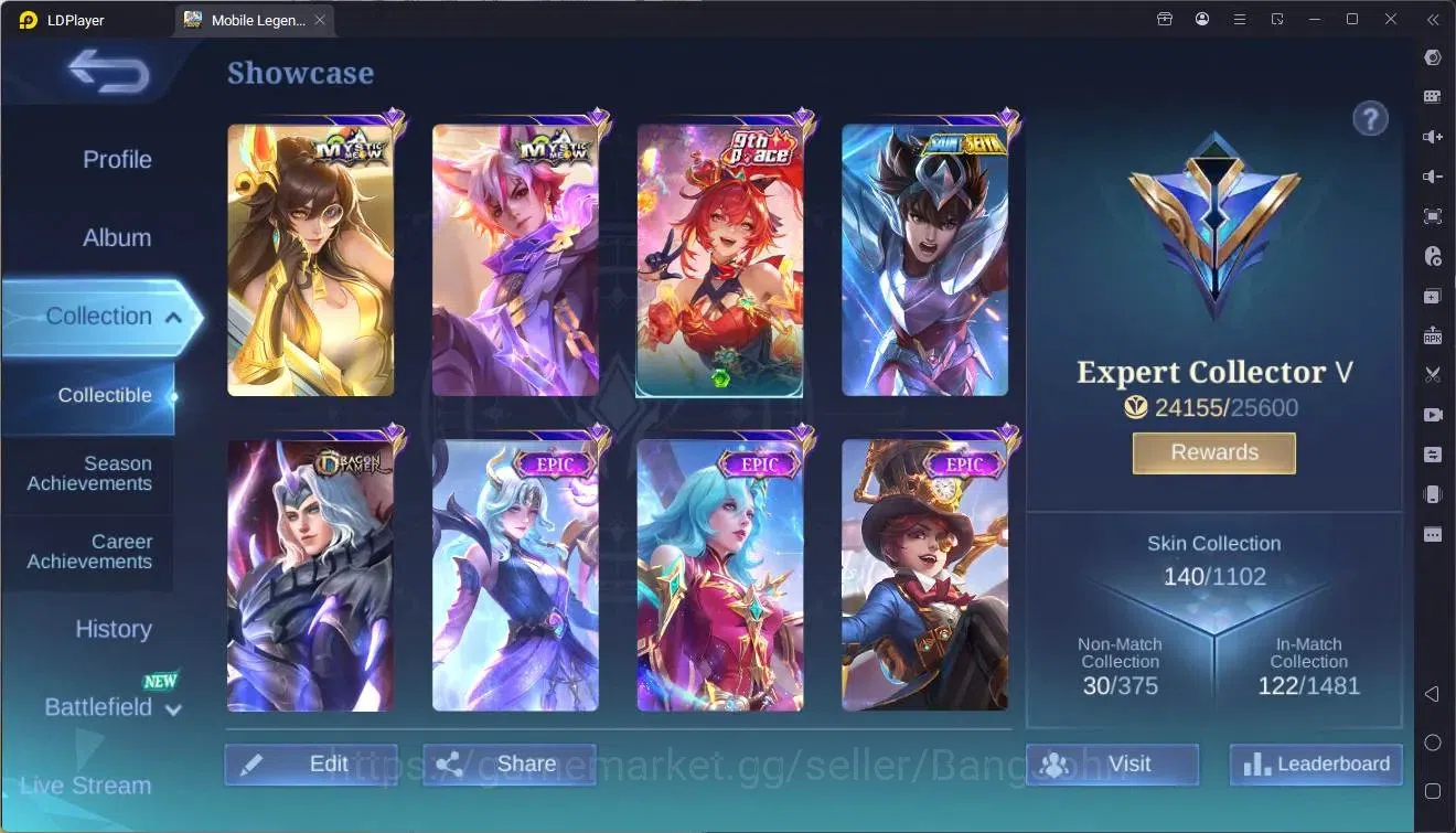 Mobile Legends: Bang Bang Accounts GLOBAL Hero 87 Skin 140|Meowkin Hunter Lesley,Juli image 9