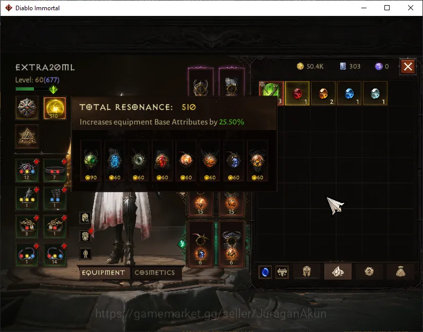 Diablo Immortal Accounts High-End SA - Malah|Lv60 (677) Necromancer|38K CR|Reso 510|Inferno III|Paragon Maledictor|Hell Lv 2