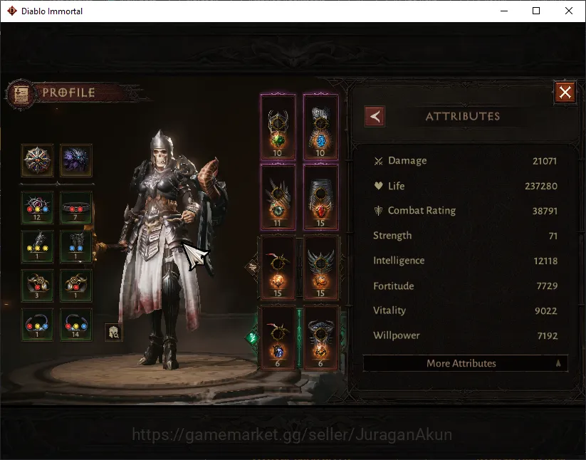 Diablo Immortal Accounts High-End SA - Malah|Lv60 (677) Necromancer|38K CR|Reso 510|Inferno III|Paragon Maledictor|Hell Lv 4