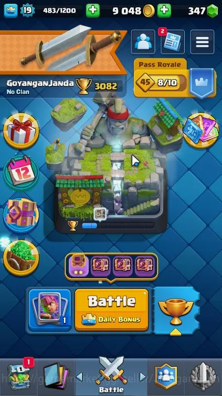 Clash Royale Midgame Lvl 19|Trophy 3082|KTL 8|Limited Skin |Card 52|1 E image 1