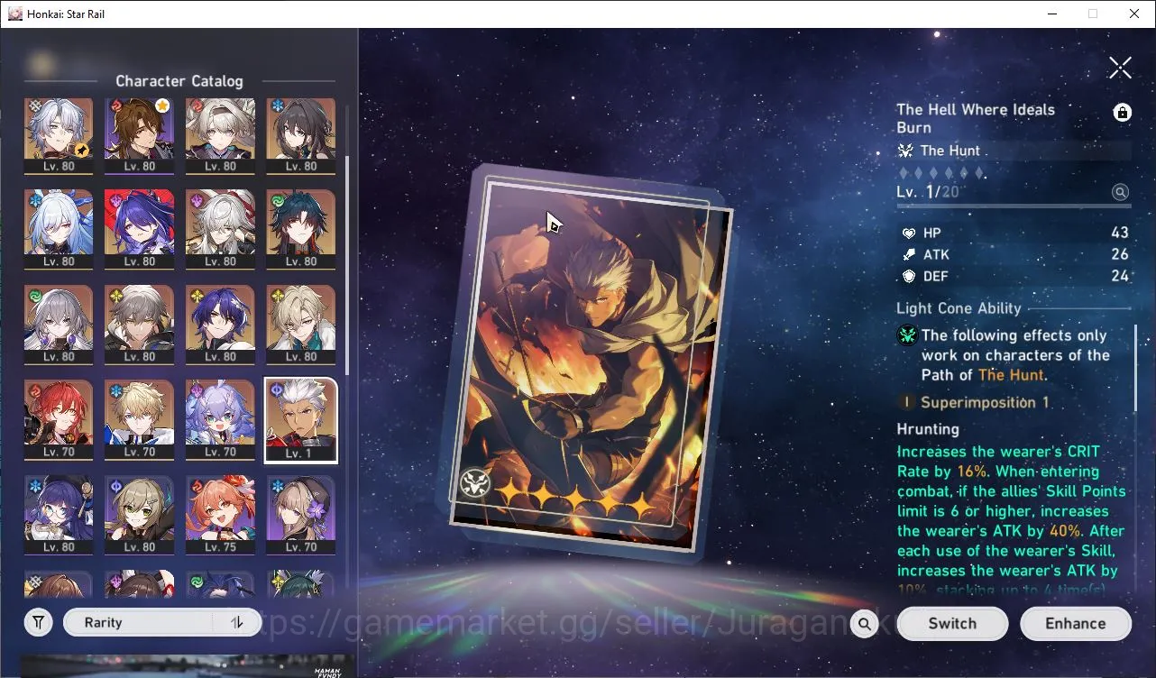Honkai Star Rail Accounts Mid Game ASIA|TL70|12 Limits [(Saber,Phainon,Firefly,Acheron,Archer)+Sign,Ruan 4