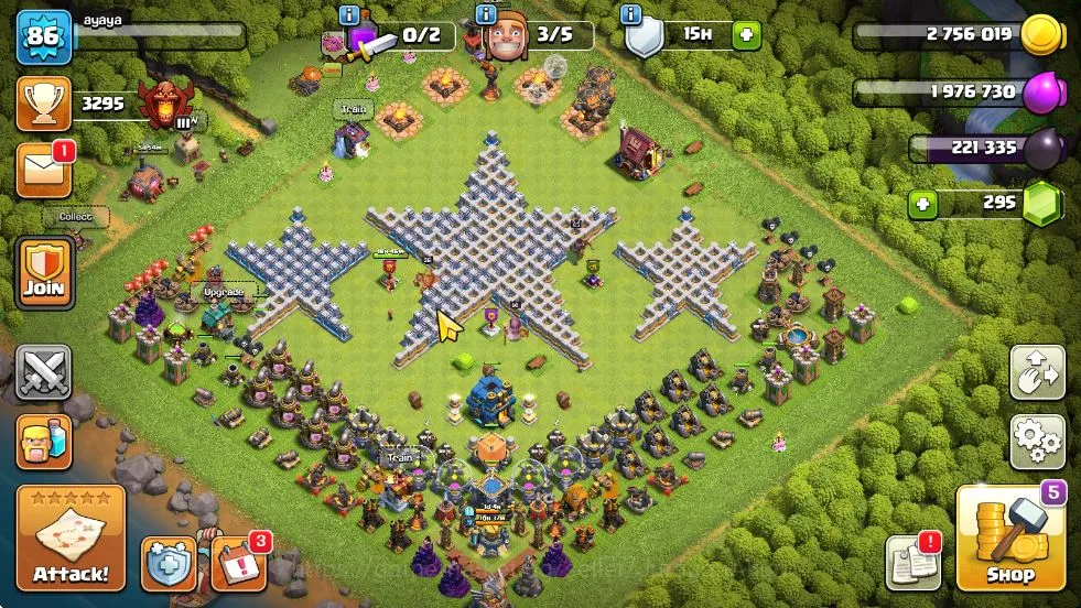 TH 12 - BH 5 Lvl 86 |Thropy 3295| HH 6 |BK 36-AQ 45-MP 22-GW 14-RC 0|Free CN OFF|Protect Off|Take Mail|Check SS (COC1113) Clash of Clans Mid-Tier TH 12 - BH 5 Lvl 86 |Thropy 3295| HH 6 |BK 36-AQ 4 image 1