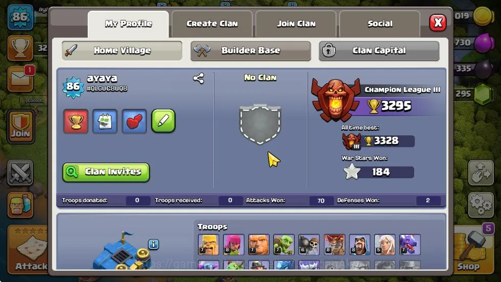 Clash of Clans Accounts Mid-Tier TH 12 - BH 5 Lvl 86 |Thropy 3295| HH 6 |BK 36-AQ 45-MP 22-GW 14-RC 0|Free CN OFF|Protect 3