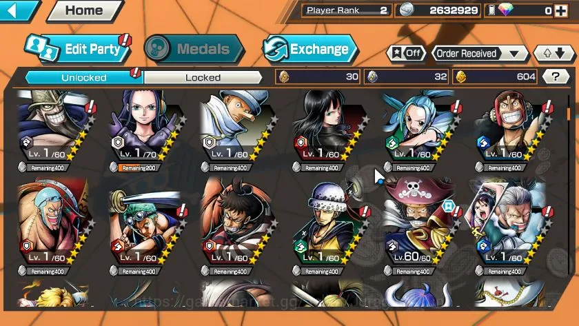 One Piece Bounty Rush Accounts Mid-Tier Global|3 META EX|Blackbeard Kuzan,Gol D Roger,Trafalgar Law|Rank 2|Log Bandai|Check 5