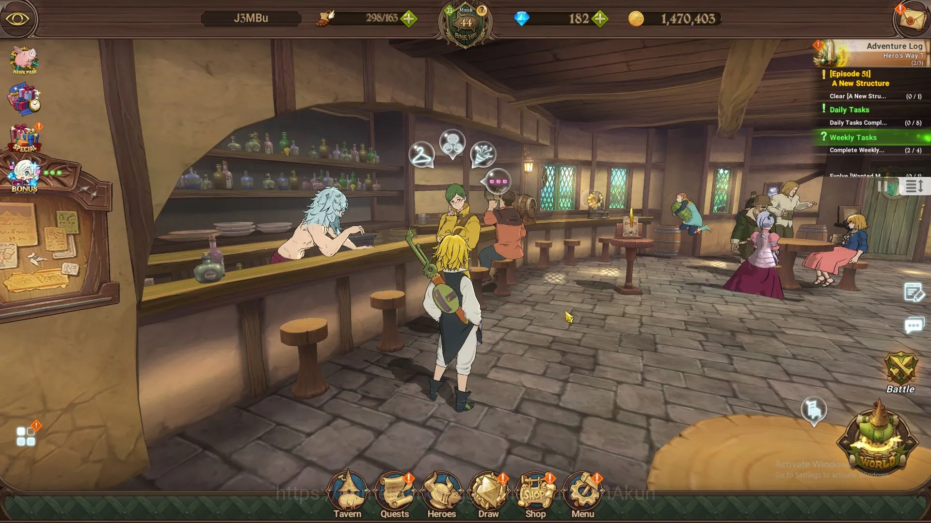 The Seven Deadly Sins: Grand Cross Accounts Midgame Global|1,7M CC|1 LR + 2 UR+Collab Konosuba+182