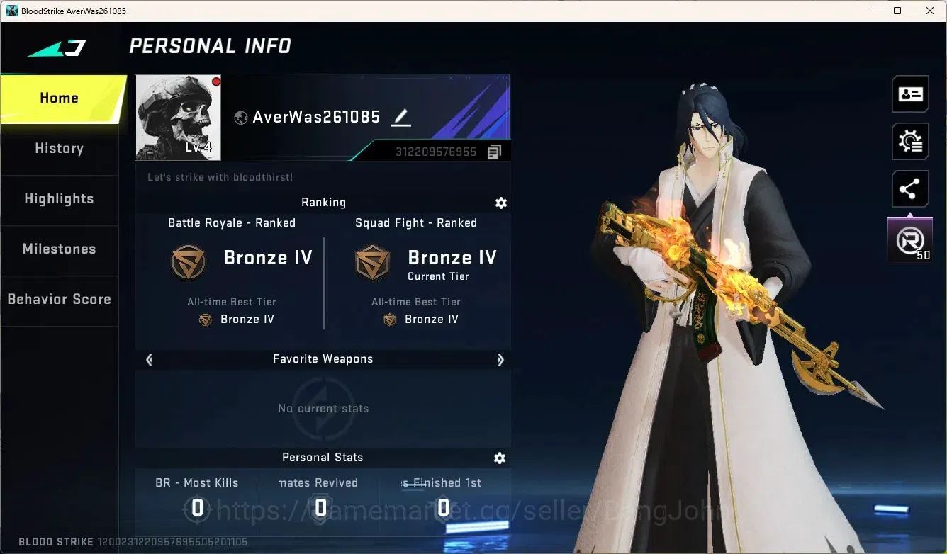 Blood Strike Accounts ASIA | 1 7DS AK47 | 1 BLEACH Byakuya Kuchiki |More image 2