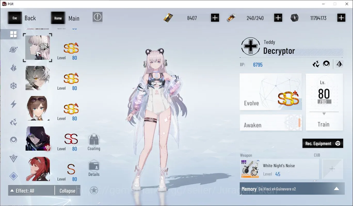 ASIA | 8.4K BC+3.9K GoldenCard | Lucia Pyroath+SIgn, Qu Shukra+Sign, Feral+Sign, Luna Laurel+Sign |Log GOOGLE| CheckSS (PGR1157) Punishing: Gray Raven Mid-Game ASIA | 8.4K BC+3.9K GoldenCard | Lucia Pyroath+SIg image 1
