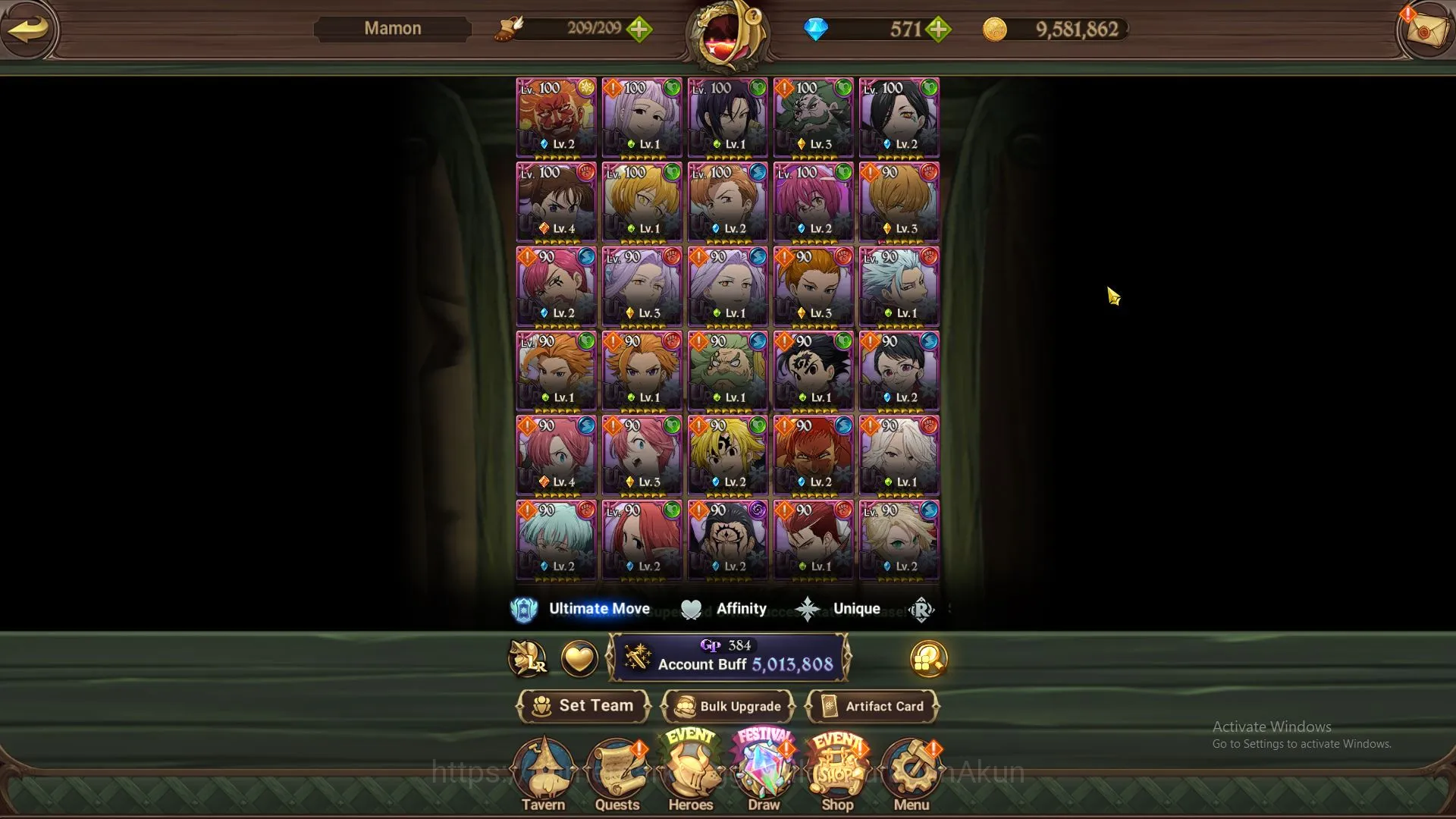 The Seven Deadly Sins: Grand Cross Accounts Midgame ASIA|5M CC|4LR+9UR+Collab(Solev,Konosuba+571 4