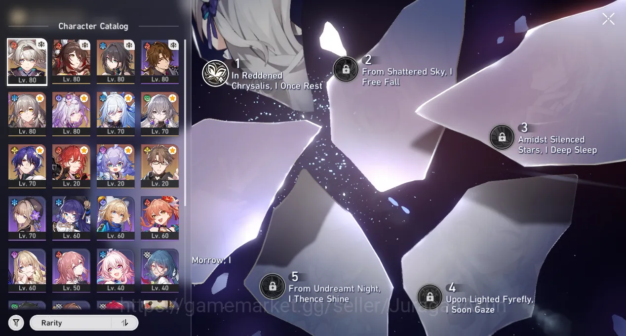 Honkai Star Rail Accounts Mid Game ASIA [TL66] 6 Limited (Firefly+Sign, Castorice, RuanMei, JingLiu , ETC)|Amphoreus|Take 4