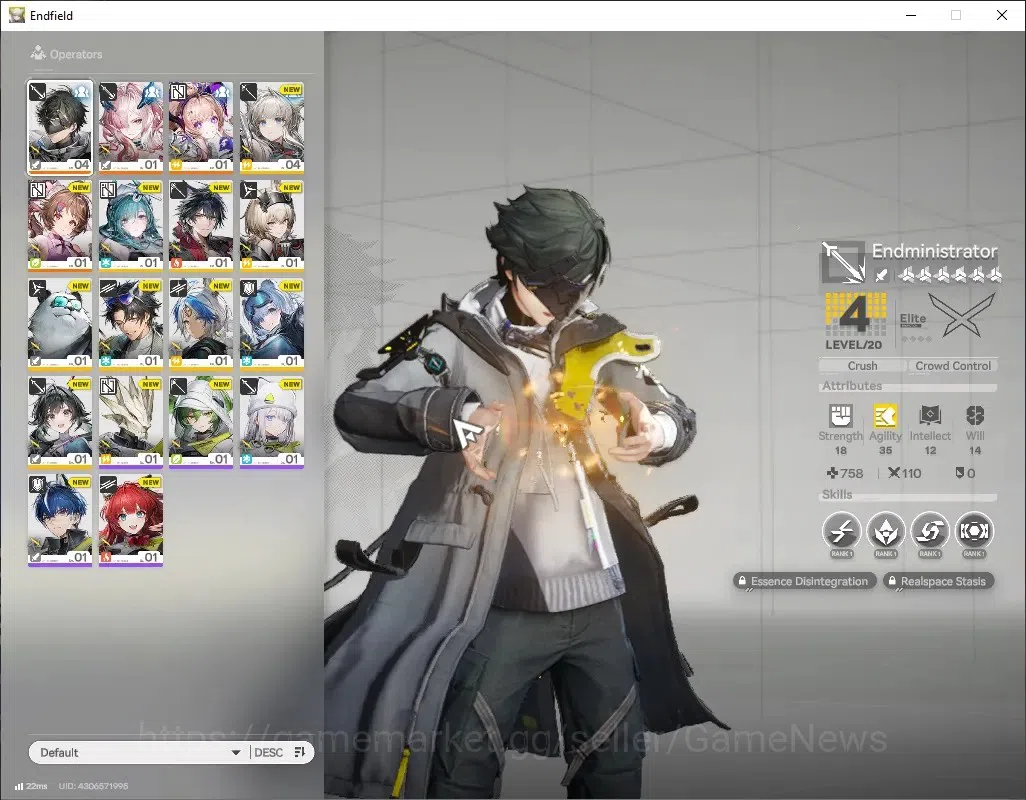 Arknights: Endfield Accounts Asia|Lv 2|3 SSR (2 Limited) + 4(*6 Weapon)|Mi Fu & Lino|1 Selection Permit|1.5k 1