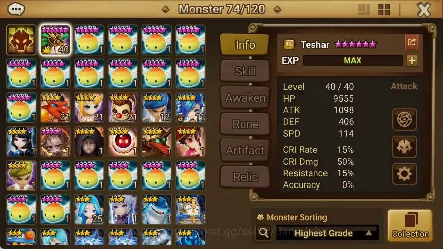 Summoners War: Sky Arena Accounts GLOBAL | NB 5 TESHAR,Starter Gacha 115 12Y+160 11Y image 2