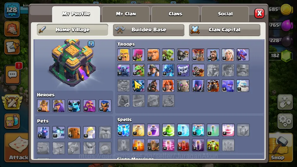 Clash of Clans Accounts TH 14 - BH 10|Limited Skin|LV 128|HH 7|BK 35,AQ 34 image 3