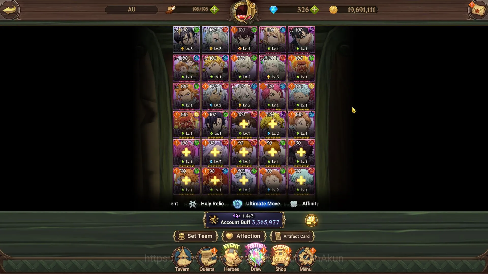 The Seven Deadly Sins: Grand Cross Accounts Midgame Asia|3,3MCC|2LR + 5UR + Collab Solev |Belialuin 3/6,Elizabeth 3