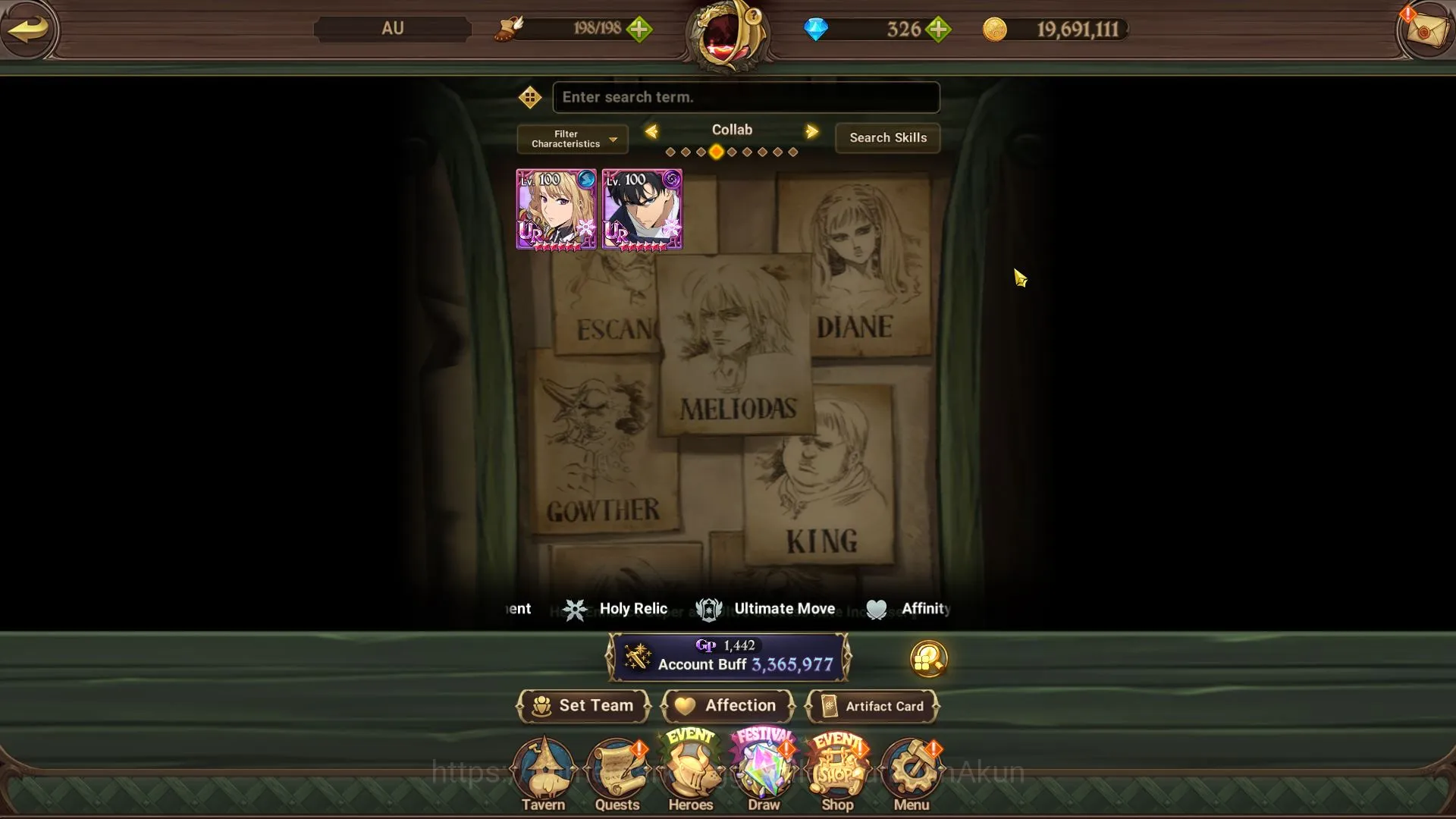 The Seven Deadly Sins: Grand Cross Accounts Midgame Asia|3,3MCC|2LR + 5UR + Collab Solev |Belialuin 3/6,Elizabeth 5