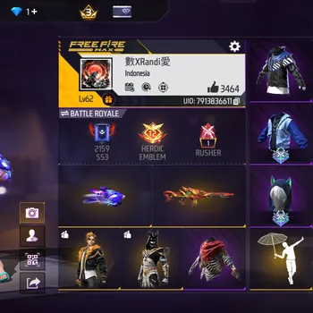 Free Fire Accounts FF MURAH - POLOSAN IDAMAN - SENJATA COCOK PUSH RANK AWAL SEASON - BAJU ELIT CS IDAMAN
