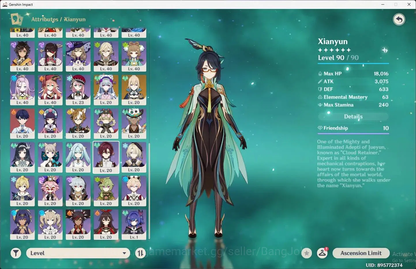 Genshin Impact Accounts ASIA|AR 60| EndGame |13 Limit+8 Sign|(Skirk,Arlecc image 4