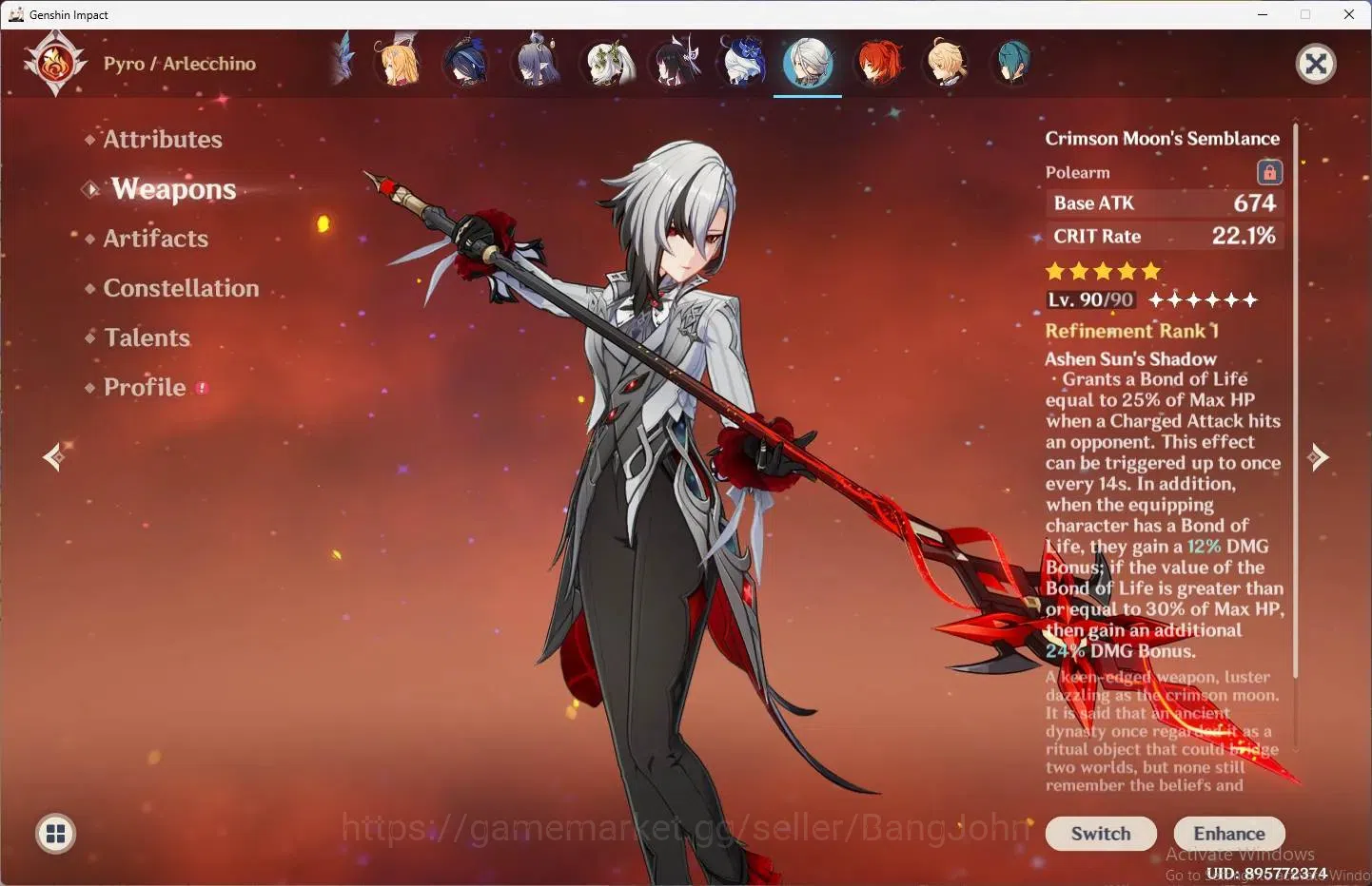 Genshin Impact Accounts ASIA|AR 60| EndGame |13 Limit+8 Sign|(Skirk,Arlecc image 7