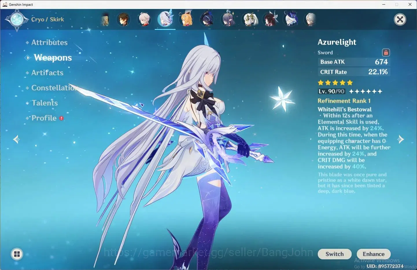 Genshin Impact Accounts ASIA|AR 60| EndGame |13 Limit+8 Sign|(Skirk,Arlecc image 8