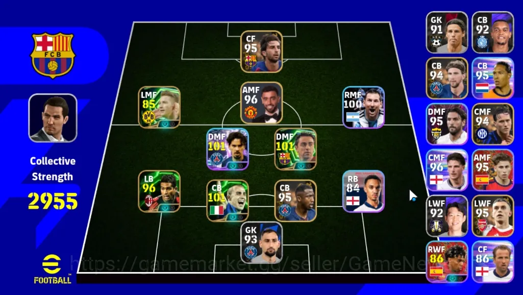 eFootball Accounts Others Android|Power 2955|Epic Xavi,Fabio Cannavaro,Serginho,Marco Reus|Show Time Vitinha,Lionel 1