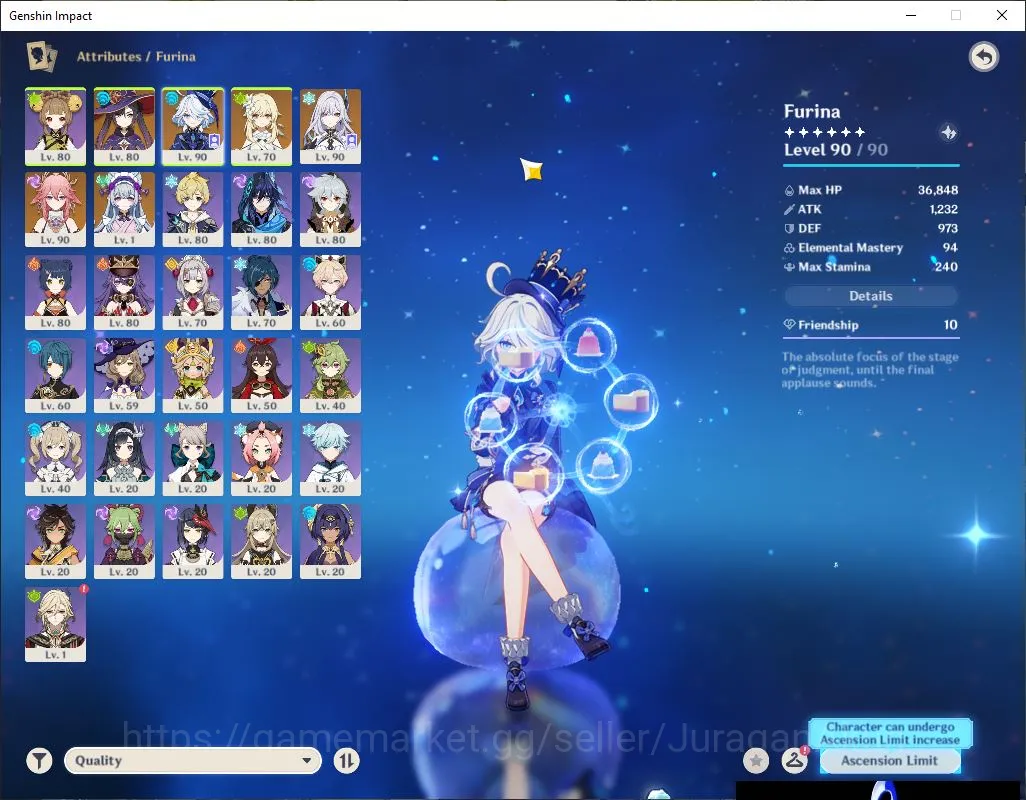 Genshin Impact Accounts Reroll ASIA|AR 55| 3 Limit+ 2[5 *Weapon]|Furina,Skirk,Yae Miko|Primo 24k+8 If(F2p)Event Reuni On|MC 3