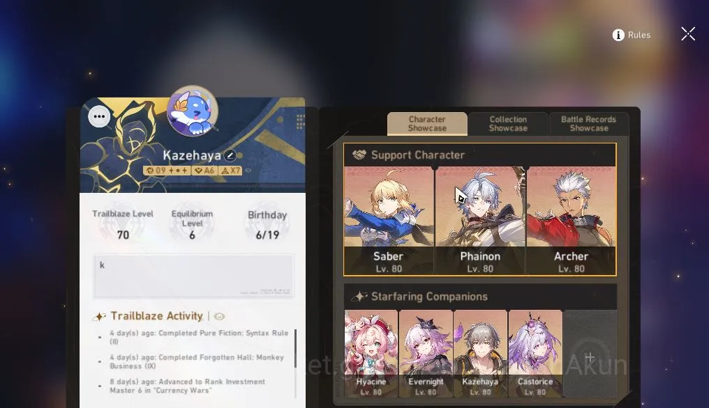 Honkai Star Rail Accounts Mid Game ASIA|TL 70|19 Limited|[Jingliu 5