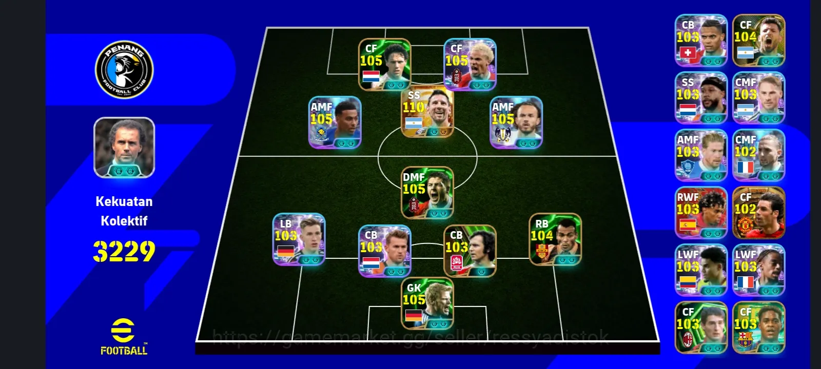 eFootball Accounts Legends & Iconic Players EFOOTBALL COLECTIVE 3229+ | BIGTIME MESSI NEW,H EKITIKE,J MADISON,M ROGERS,VAN 1