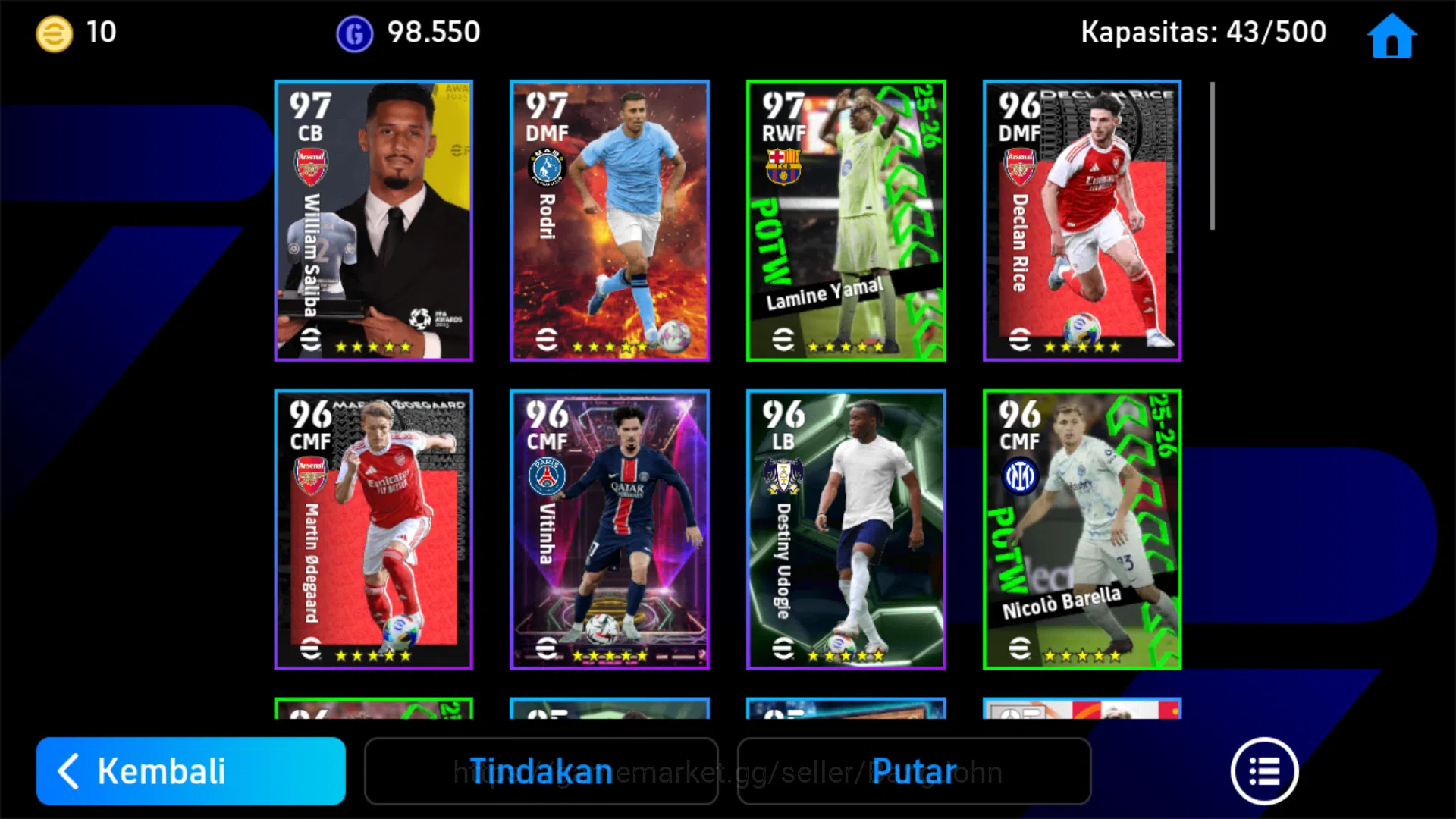 eFootball Accounts Others Power 3191 | Puskas Epic db | Baggio Epic db | Seedorf Epic db | Chielini Epic db | Emil Audero 7