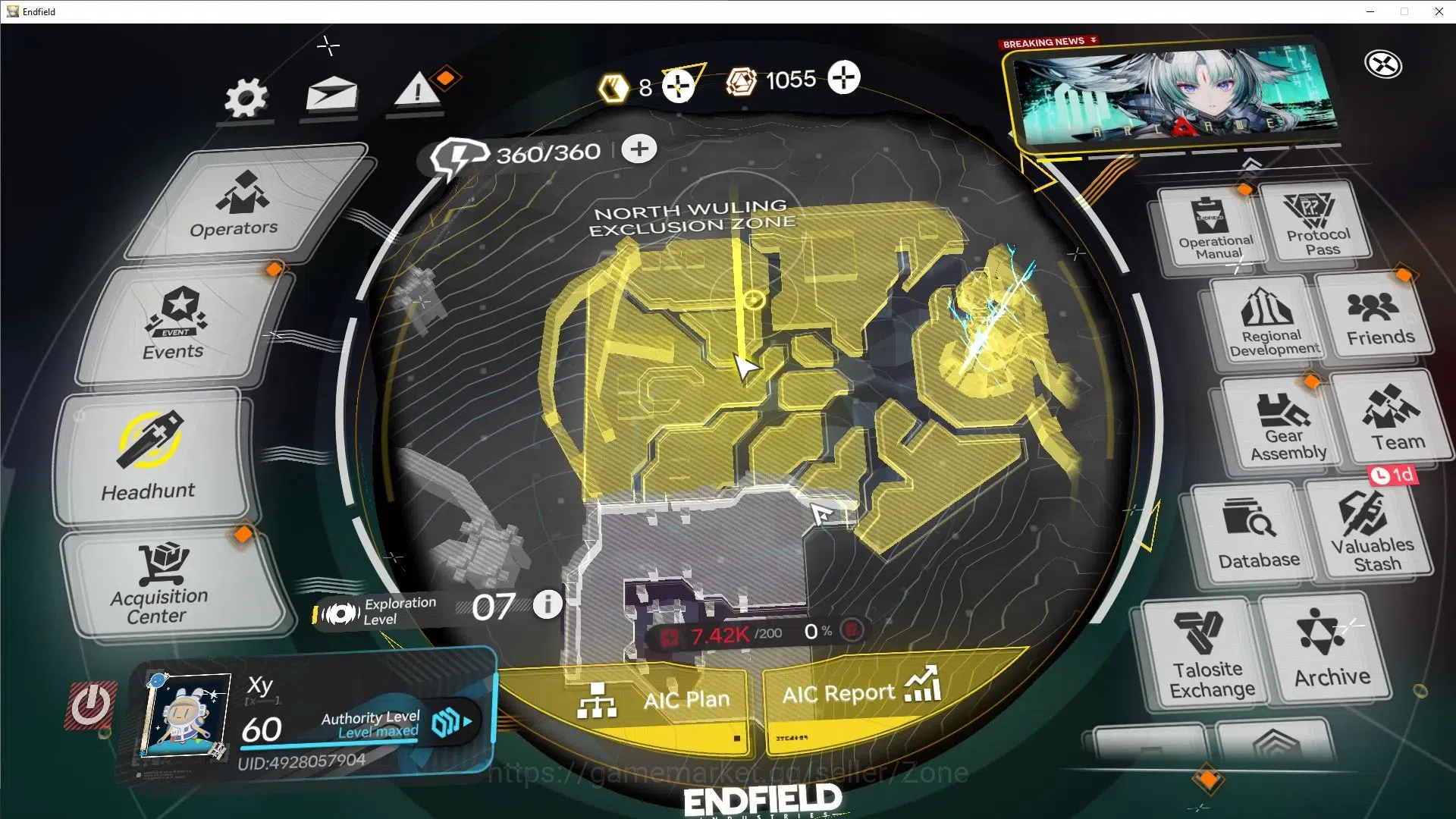 Arknights: Endfield Accounts ASIA | Lv 60|5Limit+3Sign|Rossi P2, Yvonne, Fangyi, (Ardelia P4) etc.|Wuling Lv19,Valley IV 1