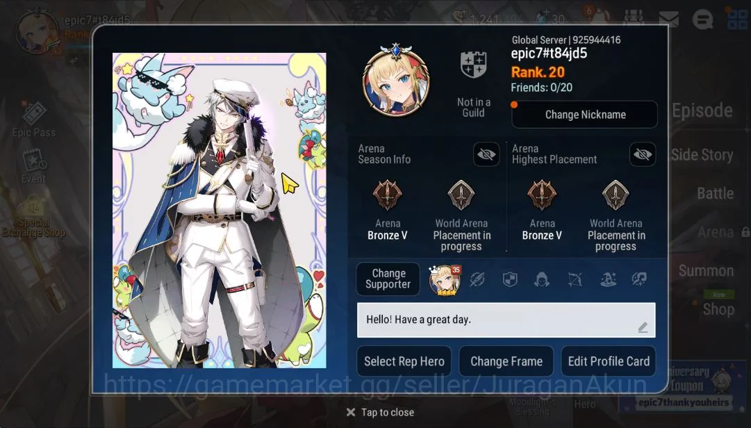 Epic Seven Accounts Global Unverif|Best Starter|Low Progres| 2 ML(Hars image 5