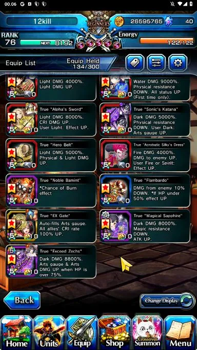 Grand Summoners Accounts Starter Global|Rank 76|11 Ascend [Shalltear,Sunraku,Miyu,SummerMiyu,AiraTW,etc]+Lpot 5